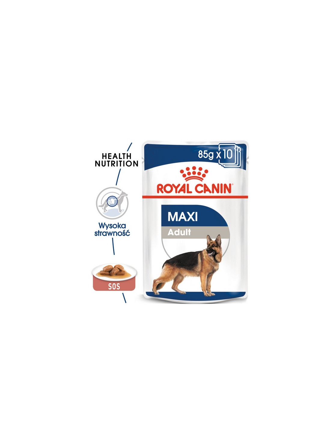 Royal Canin Maxi Adult karma mokra w sosie dla psów dorosłych, do 5 roku życia, ras dużych saszetka 140g