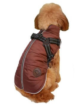 Zolux Kurtka puchowa z szelkami dla psa R.45 ceglasta