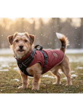 Zolux Kurtka puchowa z szelkami dla psa R.35 ceglasta