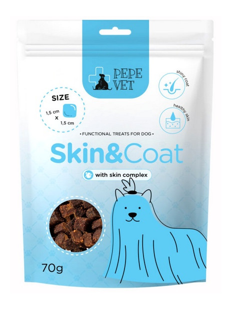 Paka Zwierzaka PEPE VET Przysmak funkcjonalny Skin & Coat 70g
