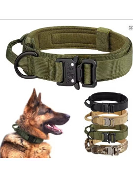 Obroża taktyczna dla psa – nylonowa, z metalową klamrą, treningowa M 36–48 cm 3,8 cm
