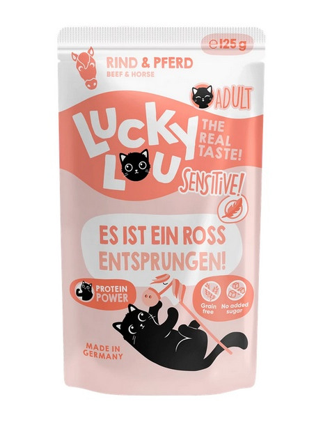 Lucky Lou Lifestage Sensitive Wołowina i konina saszetka 125g