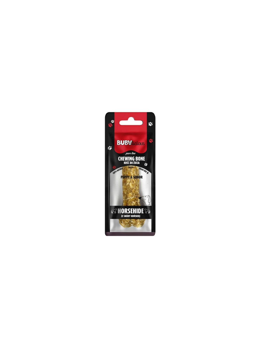 BUBAlicious Pure Line kość do żucia Puppy & Senior ze skóry końskiej 12 cm [8717]