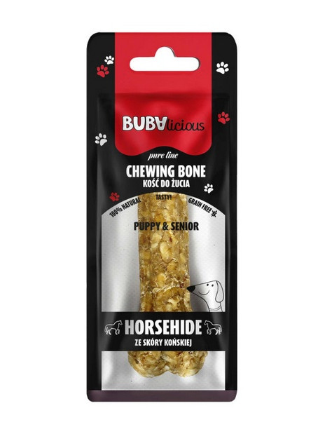 BUBAlicious Pure Line kość do żucia Puppy & Senior ze skóry końskiej 12 cm [8717]