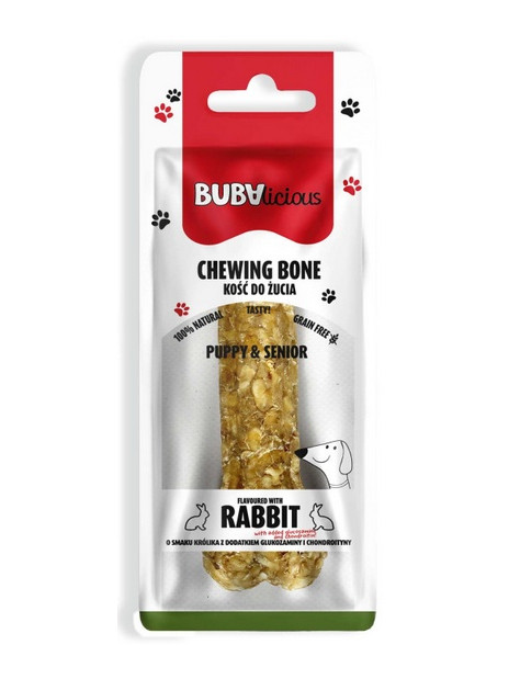 BUBAlicious Kość Puppy & Senior z królikiem oraz dodatkiem glukozaminy i chondroityny - wsparcie stawów 17cm [3717]