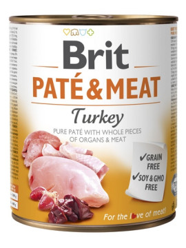 Brit Pate & Meat Dog Turkey puszka 800g