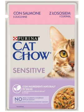 Purina Cat Chow Sensitive Łosoś saszetki 3+1 GRATIS 4x85g