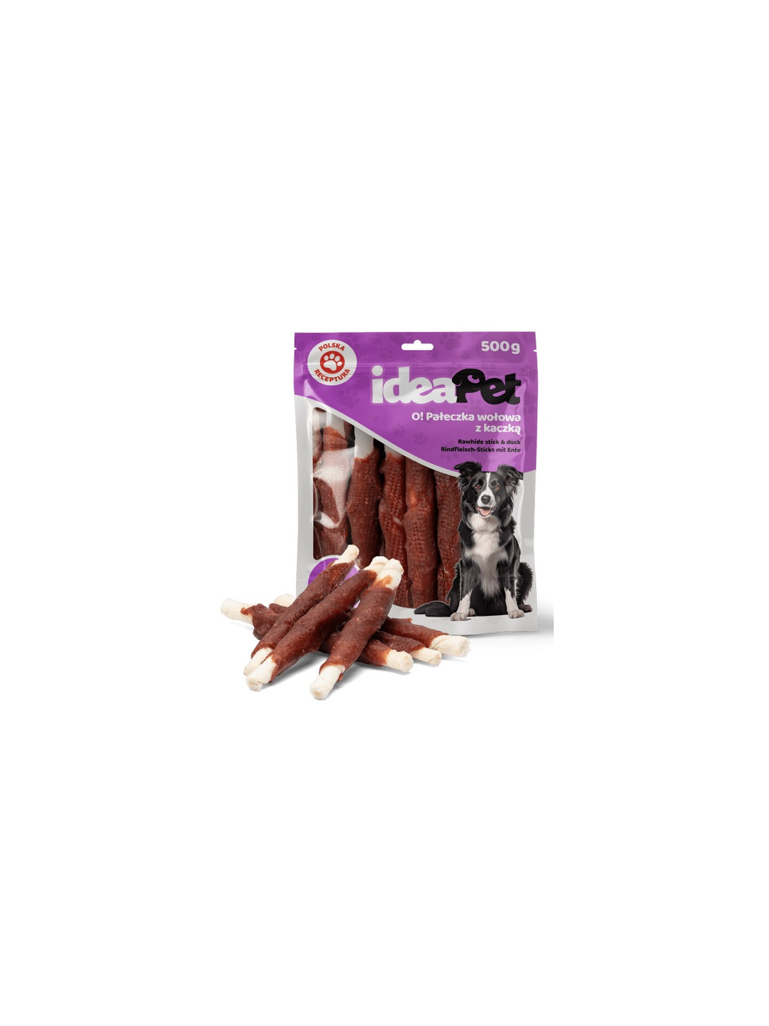 IdeaPet Pałeczki wołowe z kaczką 30cm 500g