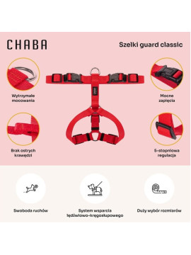 CHABA Szelki Guard S 1,6cm czerwone