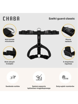 CHABA Szelki Guard S 1,6cm czarne