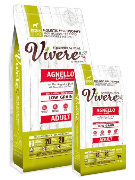Vivere Dog Medium Adult Lamb Karma Monobiałkowa z Jagnięciną 12+3kg