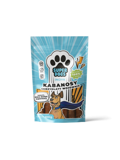 Kabanosy SUPERDOGS Skrzydlaty Wojownik Indyk 100g