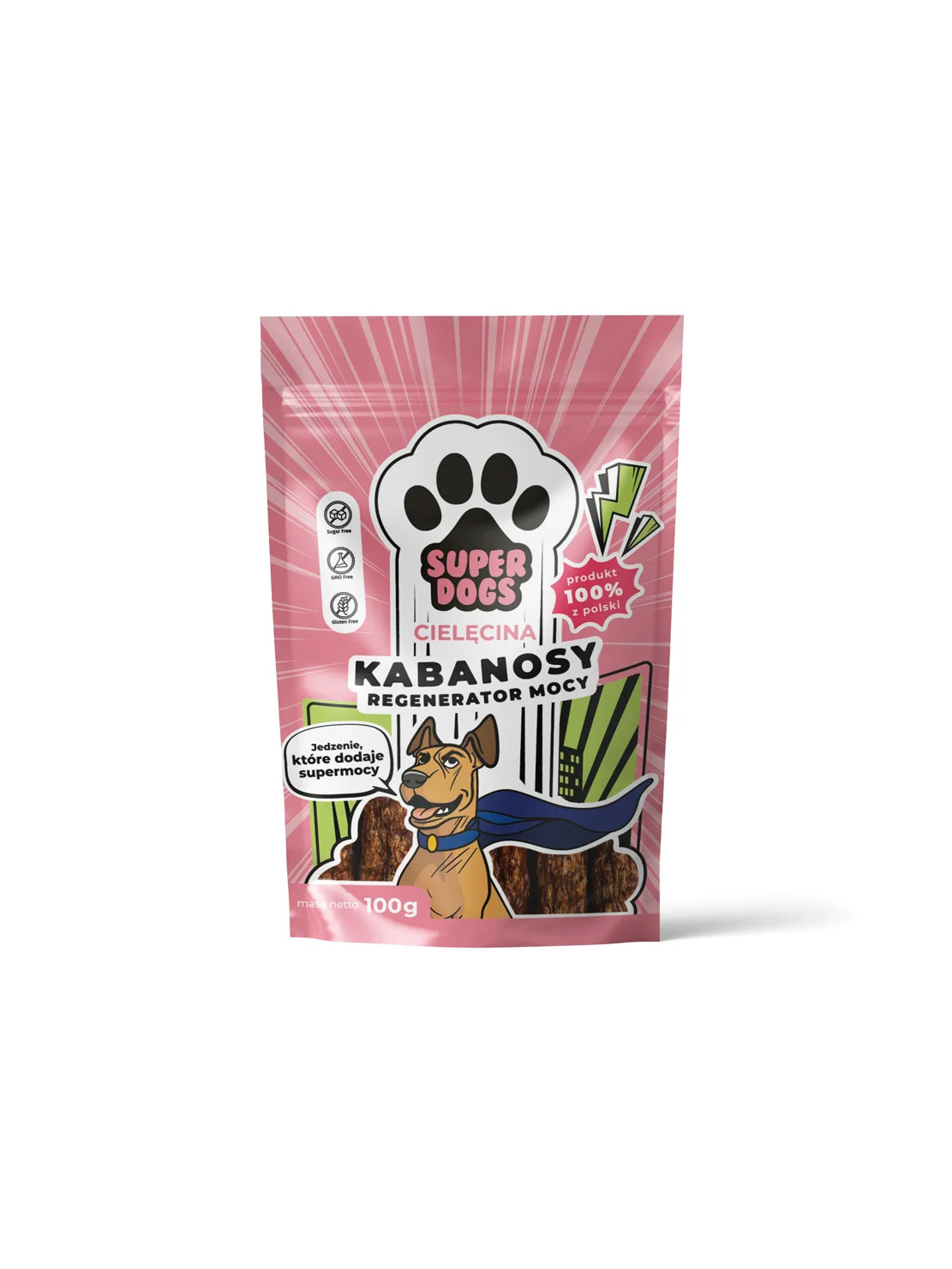 Kabanosy SUPERDOGS Regenerator Mocy Cielęcina 100g