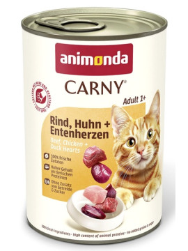 Animonda Carny Adult Wołowina, Kurczak + Kacze serca puszka 400g