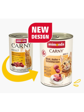 Animonda Carny Adult Wołowina, Kurczak + Kacze serca puszka 400g