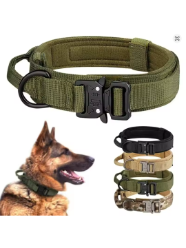 Obroża taktyczna dla psa – nylonowa, z metalową klamrą, treningowa L 42–54 cm 3,8 cm