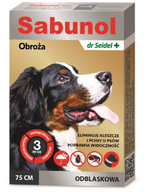 SABUNOL Obroża odblaskowa przeciw pchłom i kleszczom 75cm GPI