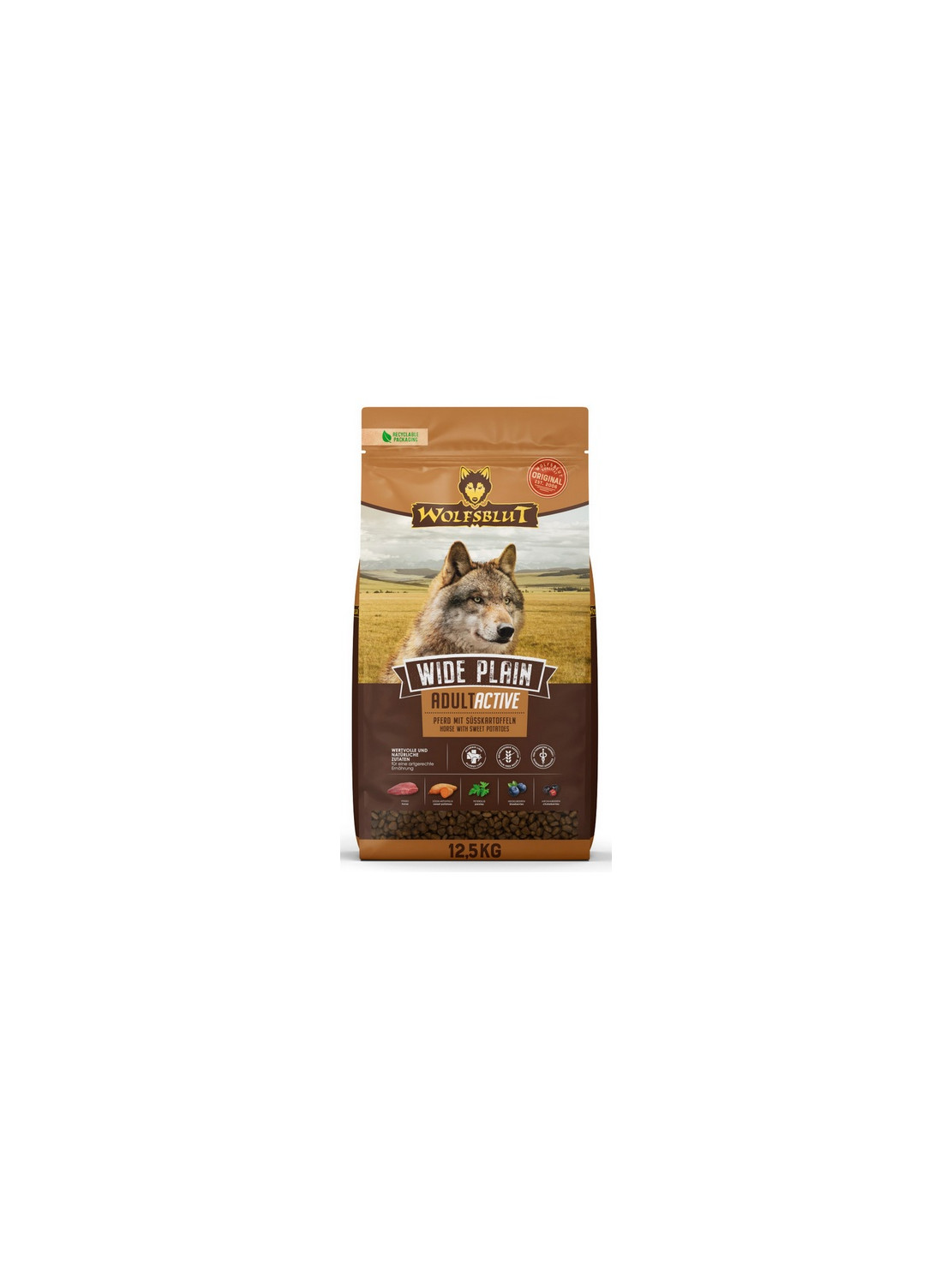 Wolfsblut Dog Wide Plain Active - konina i bataty 12,5kg