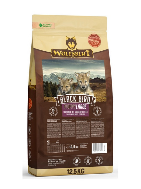 Wolfsblut Dog Black Bird Puppy Large - indyk i bataty 12,5kg