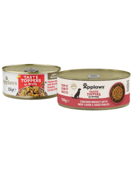 Applaws Dog Taste Toppers puszka z kurczakiem, wątrobą wołową i warzywami 156g