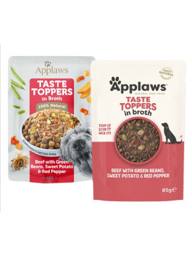 Applaws Taste Toppers Saszetka dla psa - wołowina, zielony groszek, bataty i czerwona papryka w sosie 85g