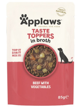Applaws Taste Toppers Saszetka dla psa - wołowina, zielony groszek, bataty i czerwona papryka w sosie 85g