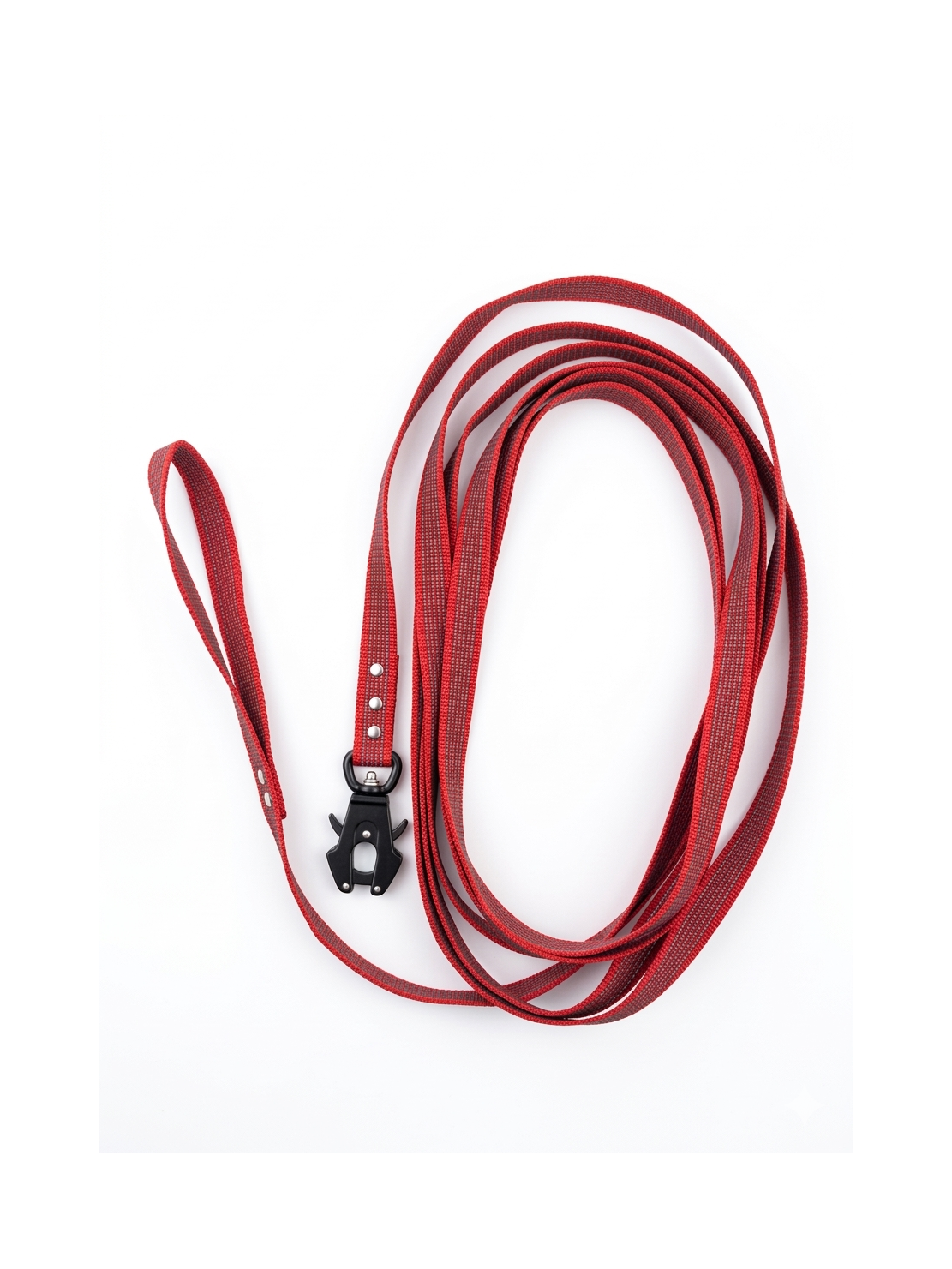 Wytrzymała wygodna gumowana smycz dla psa, spustowy karabińczyk, Czerwona 5m