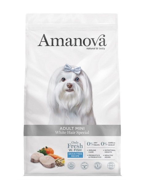 Amanova Dog Adult Mini White Hair Special 2kg