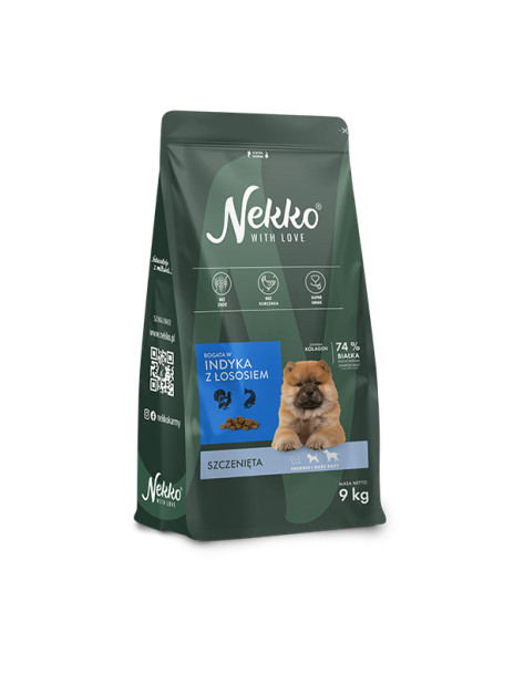 NEKKO Grain Free dla szczeniąt średnich i dużych ras Indyk/Łosoś 9kg