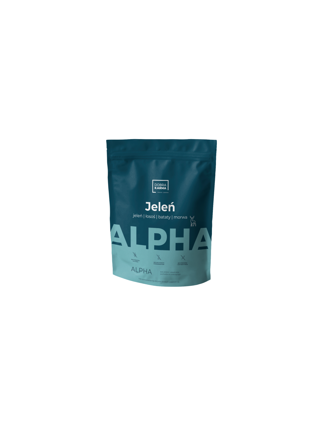 DobraKarma ALPHA Jeleń 2kg – jeleń | łosoś | bataty | morwa