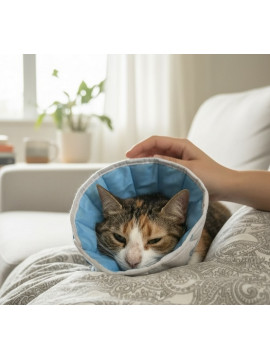 Grande Finale Kołnierz pozabiegowy z tkaniny rozmiar 5 niebieski [WET/KT/5(XXL)]