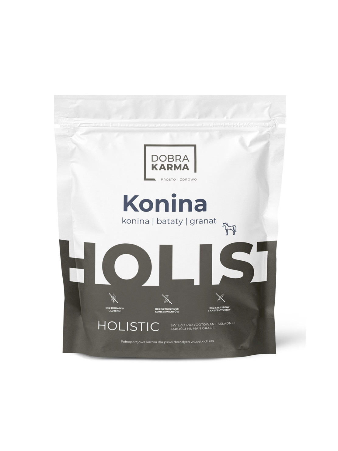 Bezzbożowa DobraKARMA Holistic - konina | bataty | granat | 2kg