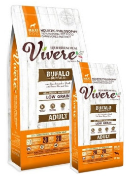 Vivere Maxi Adult Buffalo 12kg Karma Monobiałkowa z Bawołem dla dużych ras 12+3kg