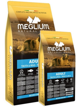 Meglium Dog Adult Trout & Rice Sucha karma z pstrągiem 14kg +2,5kg Gratis