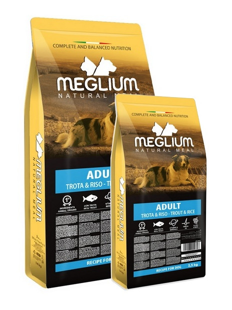 Meglium Dog Adult Trout & Rice Sucha karma z pstrągiem 14kg +2,5kg Gratis