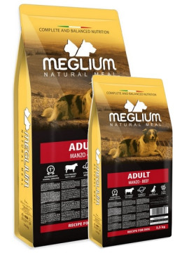 Meglium Dog Adult Beef Sucha karma z wołowiną 14kg + 2,5kg Gratis