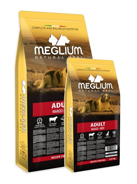 Meglium Dog Adult Beef Sucha karma z wołowiną 14kg + 2,5kg Gratis