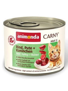 Animonda Carny Adult Wołowina, Indyk + Królik puszka 200g