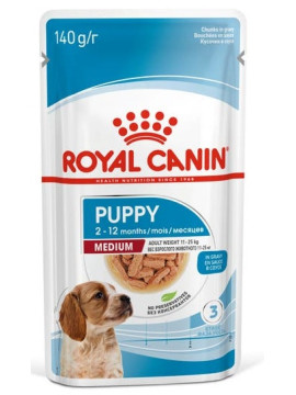 Royal Canin Medium Puppy karma mokra w sosie dla szczeniąt, od 2 do 12 miesiąca, ras średnich 140g
