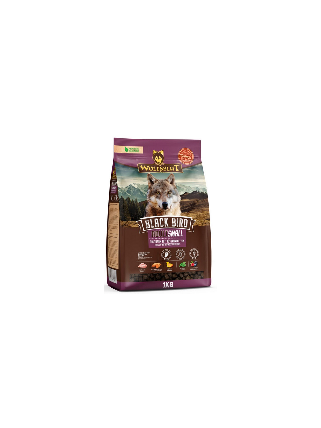 Wolfsblut Dog Black Bird Adult Small - indyk i bataty 1kg
