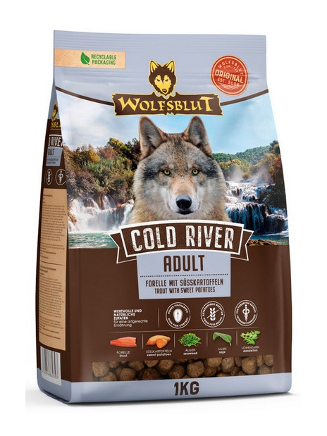 Wolfsblut Dog Cold River Adult - pstrąg i bataty 1kg