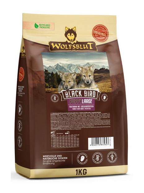 Wolfsblut Dog Black Bird Puppy Large - indyk i bataty 1kg