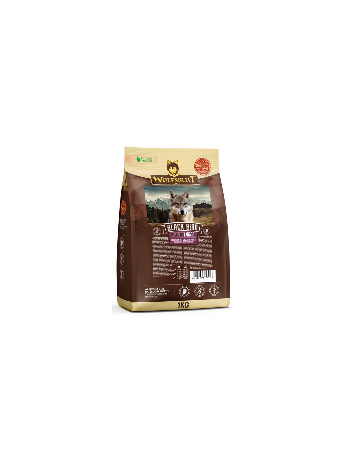 Wolfsblut Dog Black Bird Adult Large - indyk i bataty 1kg