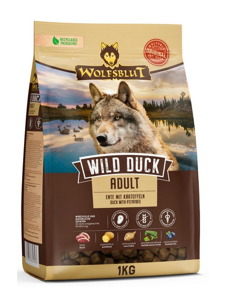 Wolfsblut Dog Wild Duck Adult - kaczka i ziemniaki 1kg