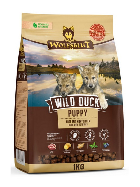 Wolfsblut Dog Wild Duck Puppy - kaczka i ziemniaki 1kg