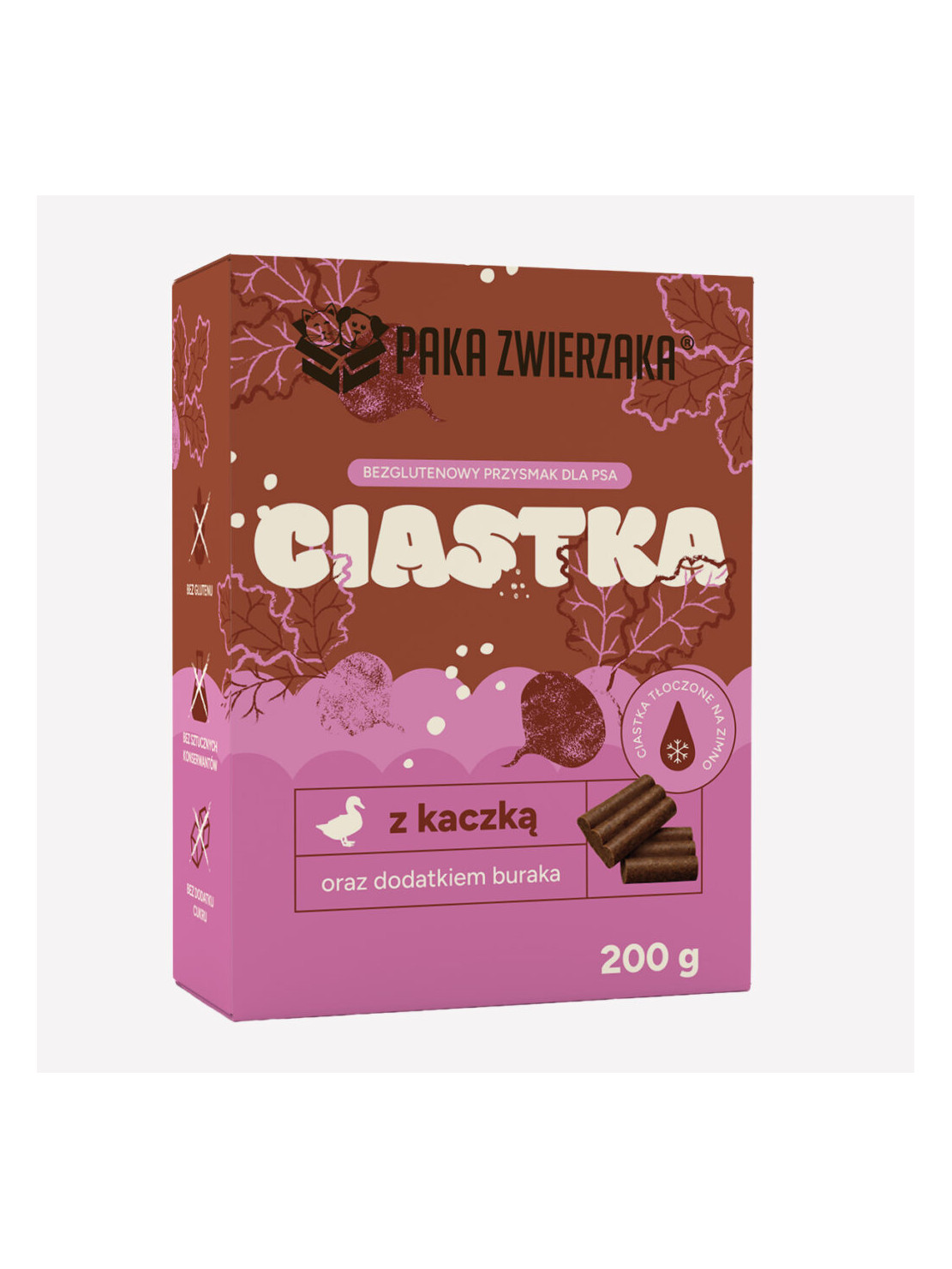 Ciastka dla psa PAKA ZWIERZAKA Kaczka z burakiem 200g