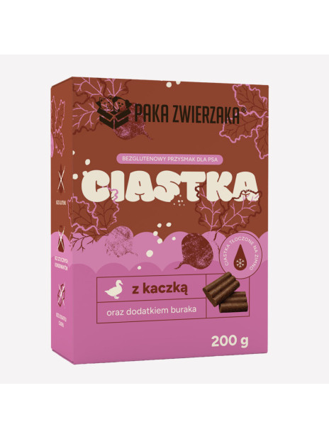Ciastka dla psa PAKA ZWIERZAKA Kaczka z burakiem 200g