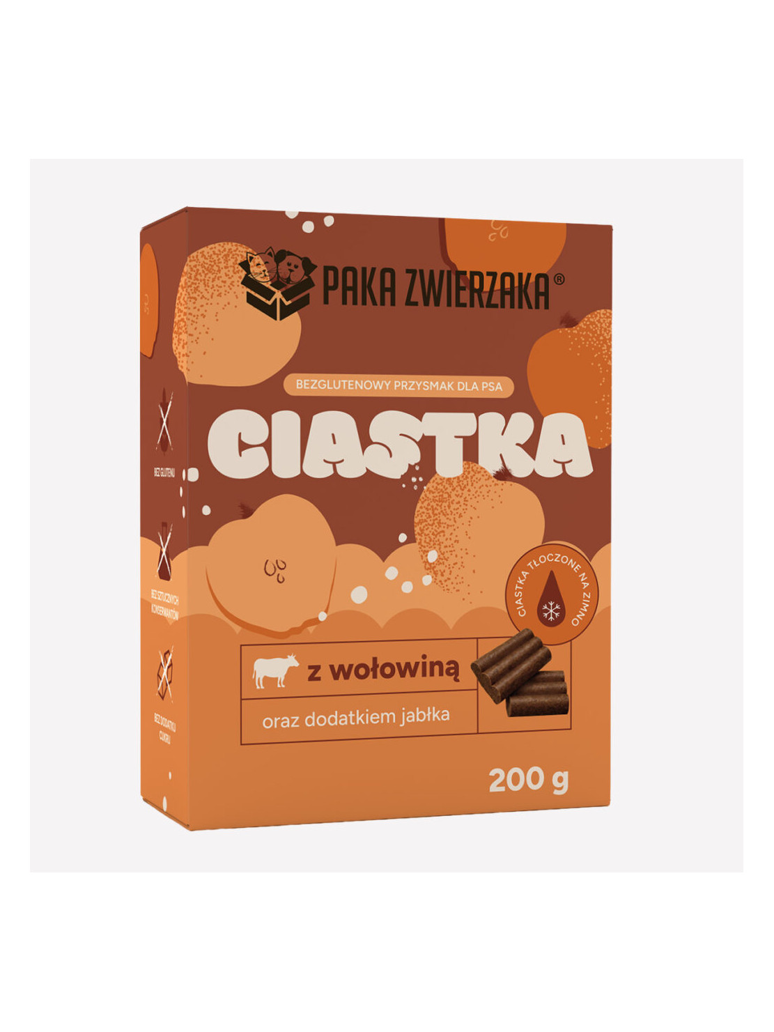Ciastka dla psa PAKA ZWIERZAKA Wołowina z jabłkiem 200g
