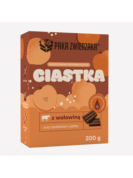 Ciastka dla psa PAKA ZWIERZAKA Wołowina z jabłkiem 200g