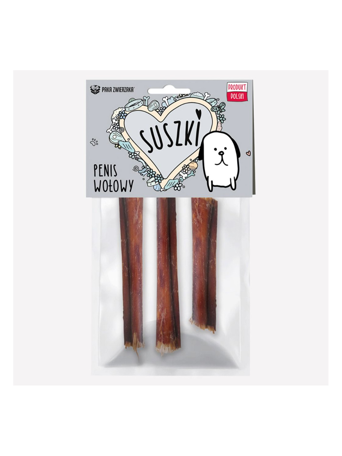 Gryzak dla psa PAKA ZWIERZAKA SUSZKI penis wołowy 3 szt.